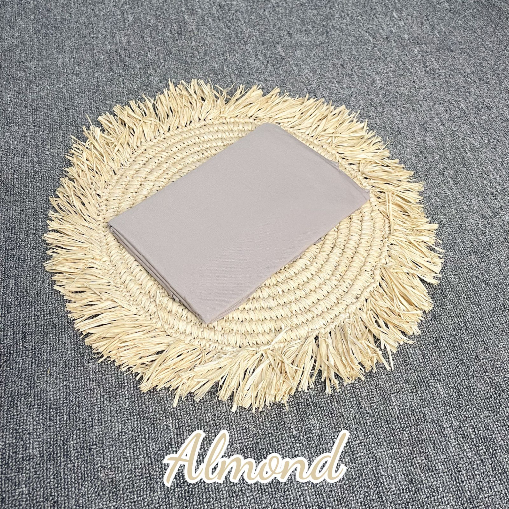 Pashmina Kaos Jersey II Hijab Jersey II Pashmina Mleyot Flowly-ALMOND