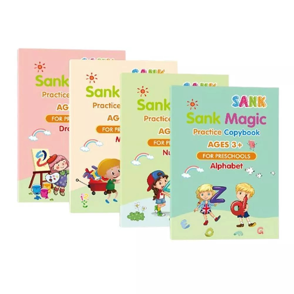 Buku ajaib/buku pintar/buku sank magic/Sank magic practice book/buku panduan belajar TK /latihan men