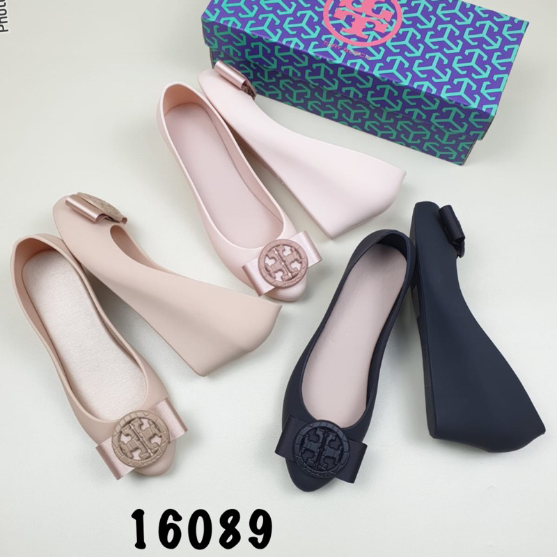 TERMURAH Sepatu TORY BURCH YC-16089 Logo Jelly Wedge 4cm / Wedges Wanita Import / Sepatu kerja kanto