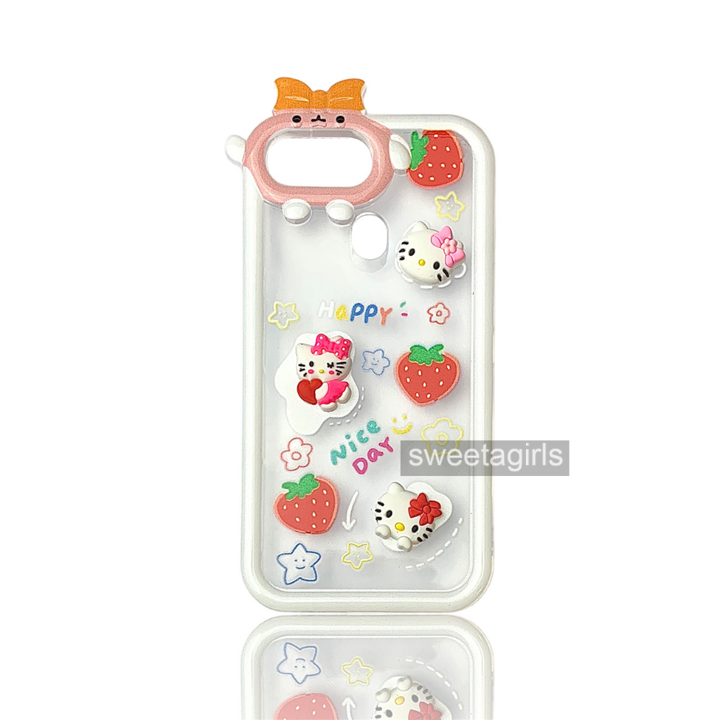 Softcase Transparan Bumper Candy untuk  Oppo A5s - A12 - A7 - F9 - A11K ( Sama ) - Sweetacase.id - Casing Lucu - Kesing Cewek - Casing Lembut - Case Bening - Lucu - Gemoy