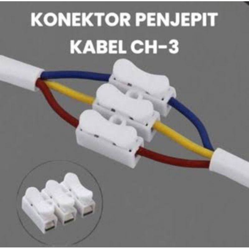 quick connect 3 pin terminal sambung kabel listrik
