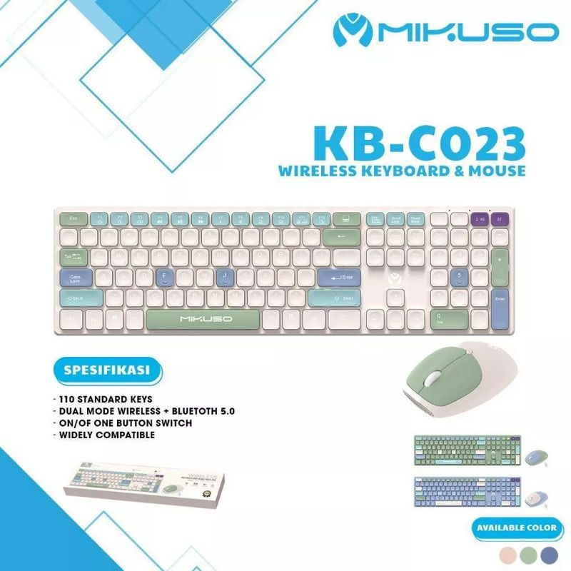 Mikuso KB-C023 Keyboard Set Dual Mode Wireless+Bluetooth