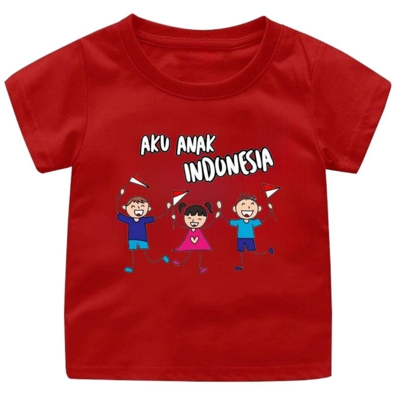 Baju Kaos Anak KEMERDEKAAN INDONESIA Lengan Pendek usia 1-12 Tahun