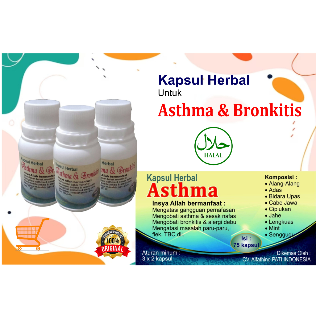 OBAT ASMA AMPUH | OBAT ASMA AMAN | OBAT BRONKITIS ǀ KAPSUL ASMA & BRONKITIS isi 85 kapsul