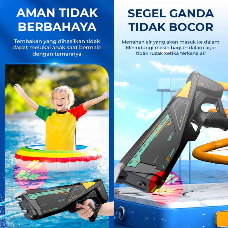 Mainan Anak Water Gun Elektrik Pistolan Tembakan Air Double Shot