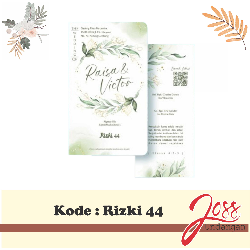 Blangko Undangan Pernikahan Rizki 44 Terbaru Harga Murah Free Katalog