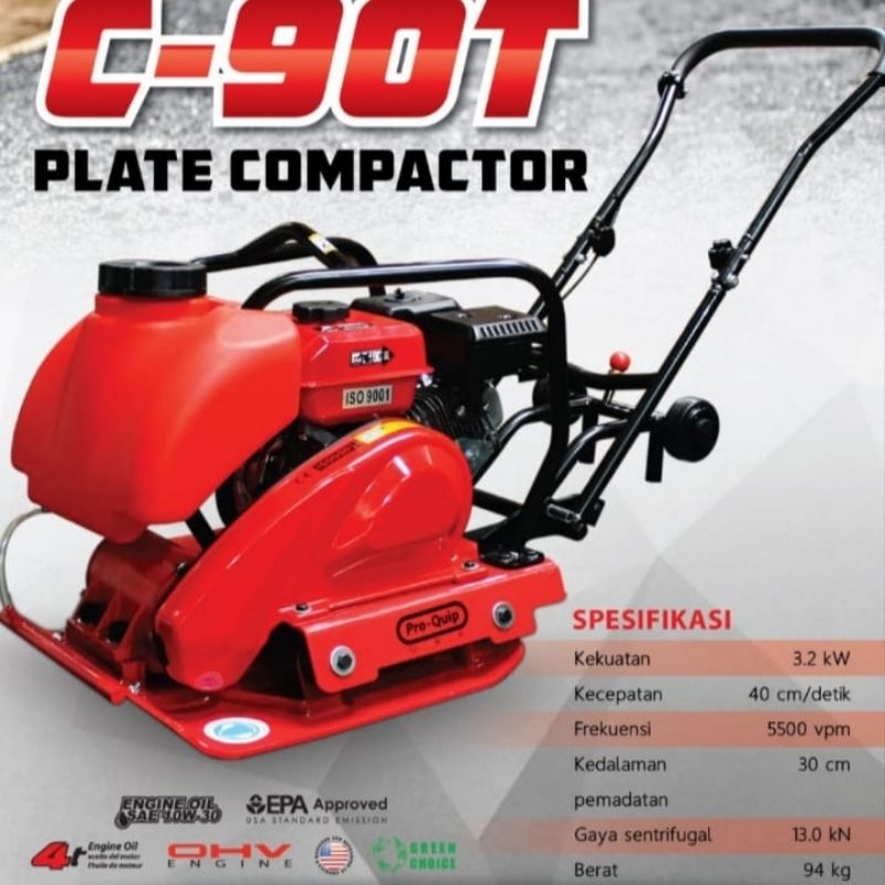 Mesin Stamper Kodok Pro-Quip C90T Plate Compactor Proquip Perata Tanah Aspal Engine Honda Tiger