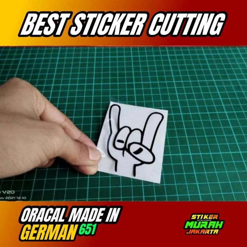 STIKER TANGAN METAL STICKER CUTTING CUSTOM TRANSPARAN