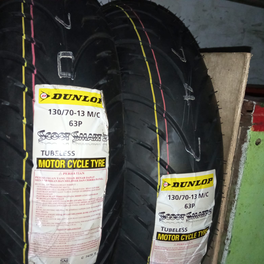 Ban Luar Belakang N-Max Dunlop 13 x 130 / 70 13 x 110 / 70 Scoot Smart 2 Tubeless