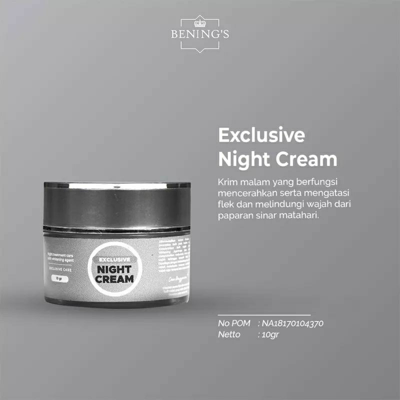 BENINGS SKINCARE BY DR OKY PRATAMA EXCLUSIVE NIGHT CREAM | KRIM MALAM FLEK | BENING CLINIC
