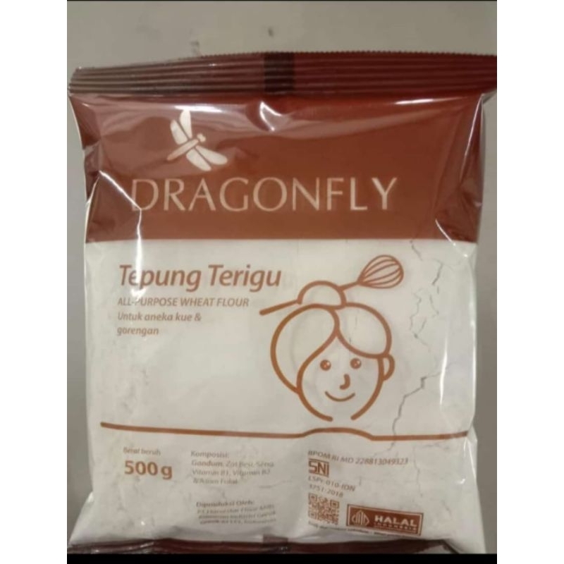 

tepung terigu Dragon fly kemasan 500 gr