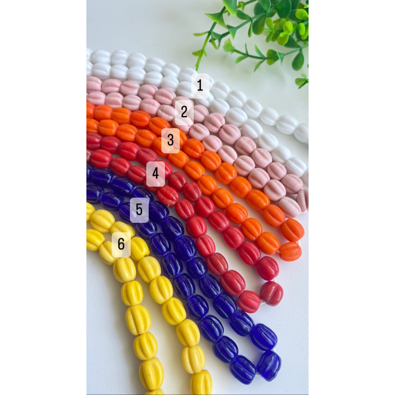 manik belimbing one color/ starfruit beads/manik kaca jombang / java glass beads