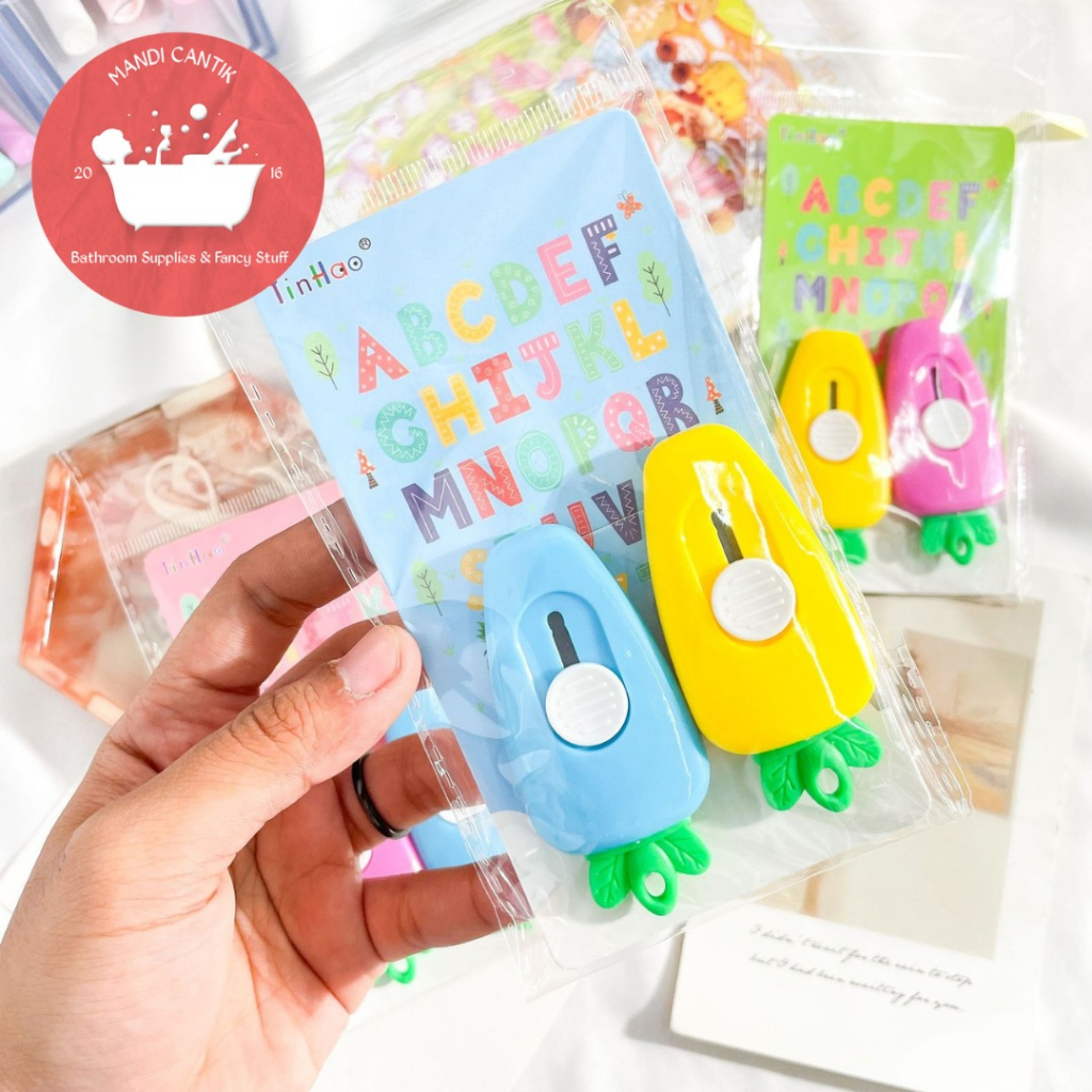 CUTTER MINI WORTEL 1 SET ISI 2 PCS ALAT TULIS KANTOR TERMURAH COD BAGUS LUCU IMUT