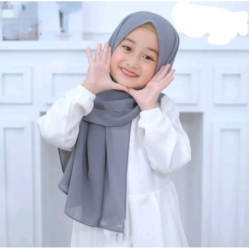 pasmina anak instan bahan jersey