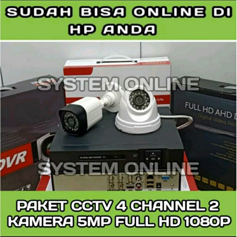 Paket CCTV 4 Channel 2 kamera Komplit Lengkap