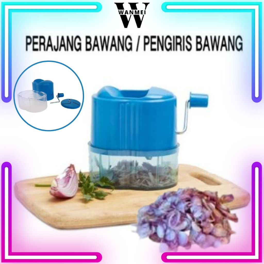 WM Alat Iris Bawang Manual Pemotong Perajang Bawang Giling Bumbu Dapur Penghalus Bawang Merah