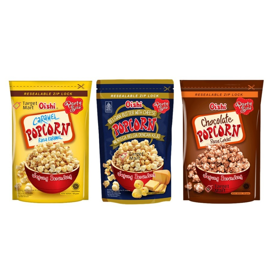 

Oishi Popcorn Karamel / Coklat / Belgian Butter 100gr Termurah - Popcorn Oishi