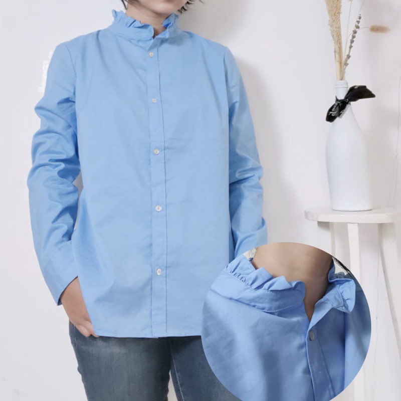 Kemeja. Kemeja branded original Unpeu Femme. Bahan katun,halus,adem. Size M