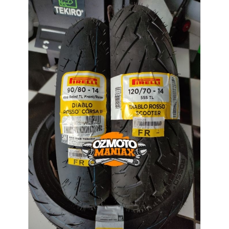 Paket Ban Aerox Downsize Pirelli Diablo Rosso Corsa II 90/80-14 & 120/70-14