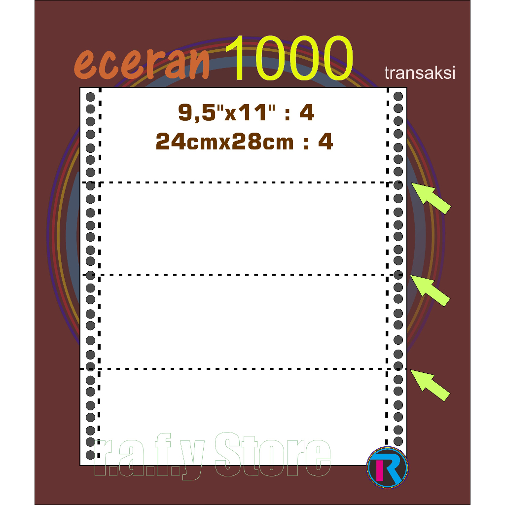 

ECERAN - KERTAS Struk PPOB PLN uk. 9,5" x 11" : 4 Sejajar - 1 PLY - (Bank BUKOPIN, Bank BTN, dll )