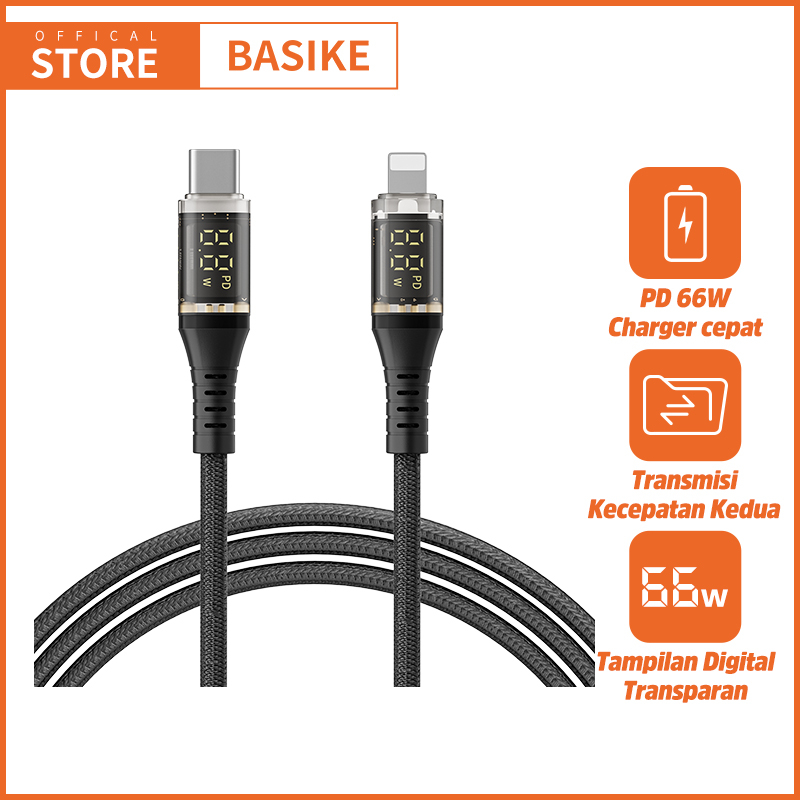 (HOT)BASIKE Kabel Data Charger iPhone Fast Charging 100W Type C to Lightning Type C Micro asli