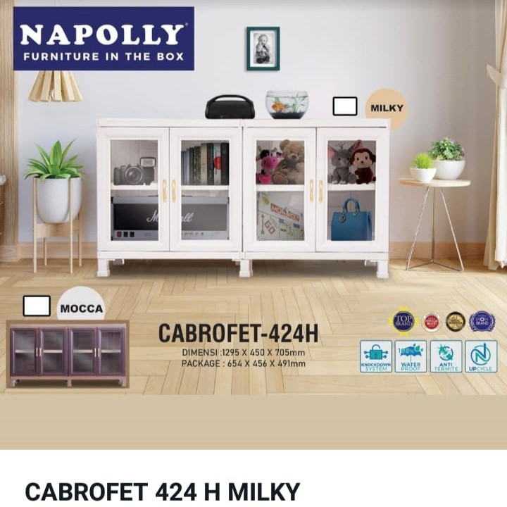 LEMARI PLASTIK / RAK TV / BUFFET NAPOLLY 140 KACA