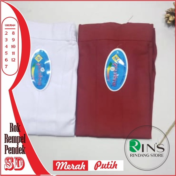 ROK Putih Merah SD Merk "SERAGAM" Rempel Pendek