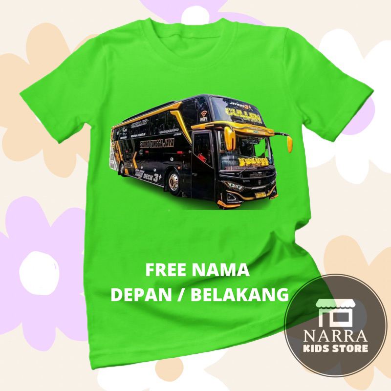 Kaos Anak Custom Gambar Bus STJ Cullen Baju Unisex Bahan Premium Cotton Combed 30s
