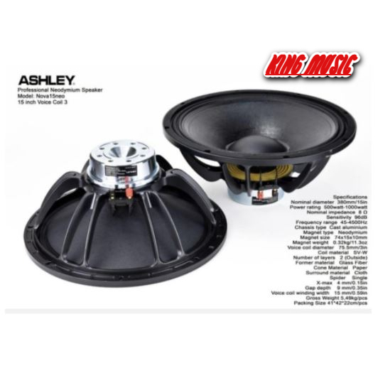 KOMPONEN SPEAKER ASHLEY NOVA 15NEO/NOVA15 NEO 15 INCH ORIGINAL
