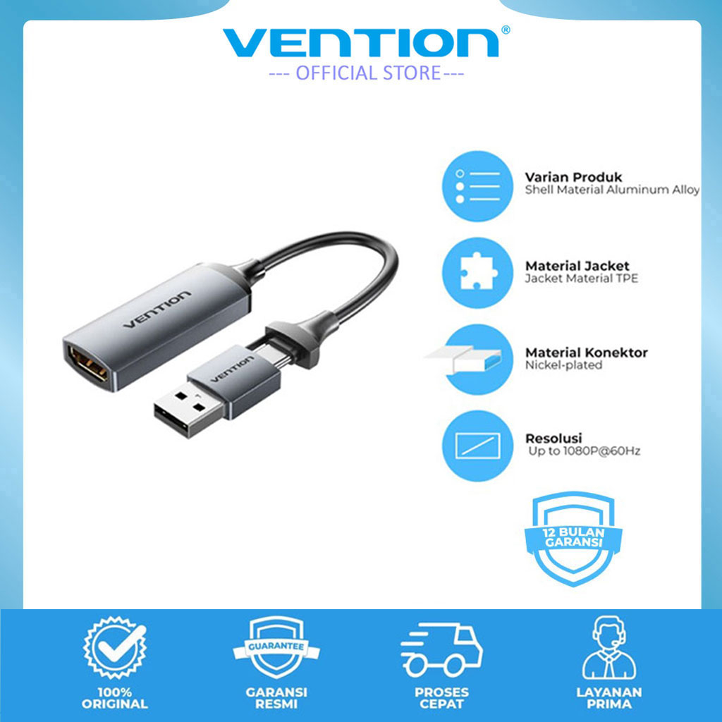 Vention HDMI Video Capture Card USB to HDMI Game Capture for Streaming
