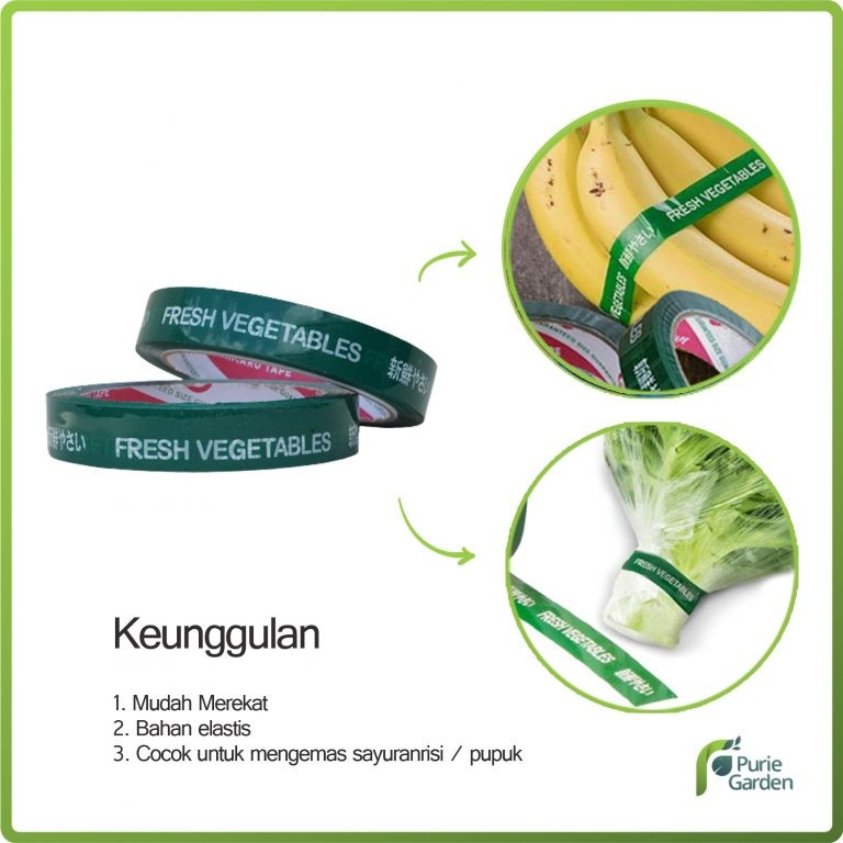 

8 roll & 12 roll Lakban Sayur Fresh Uk 18mm x 50m ISI 8 roll / 12mm x 50m ISI 12 roll