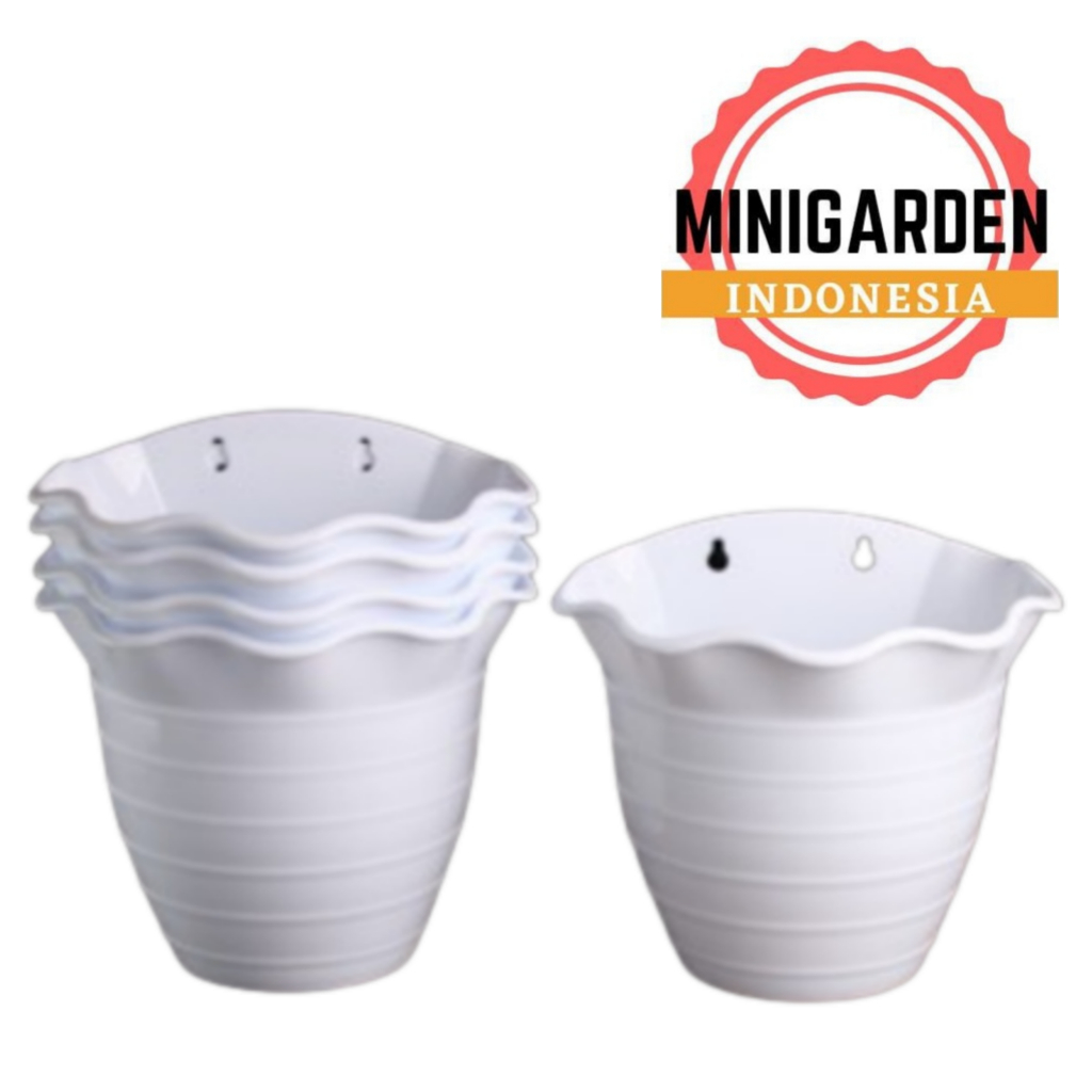 POT TEMPEL POSITANO PUTIH 19CM pot plastik model tempel motif tawon pot gantung