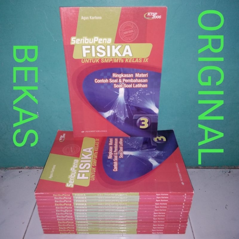 Seribupena Seribu Pena Fisika kelas 9 IX 3 III SMP MTS Penerbit Erlangga KTSP 2006 Seri Buku Soal - 