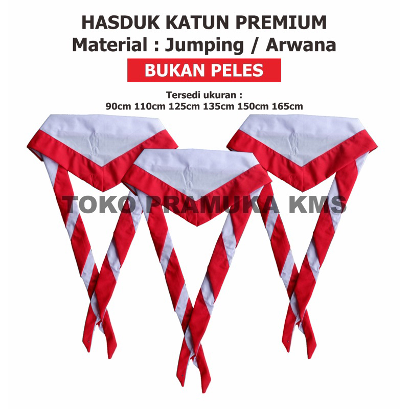 HASDUK PRAMUKA SD SMP SMA SMK KACU STANGAN LEHER BAHAN KATUN SIAGA PENGGALANG PENEGAK PEMBINA