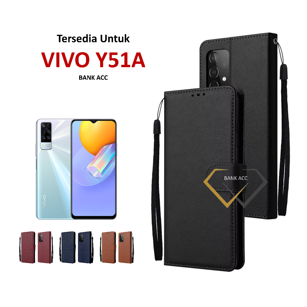 Case VIVO Y51A Casing Flip Dompet Kesing HP Kulit Premium