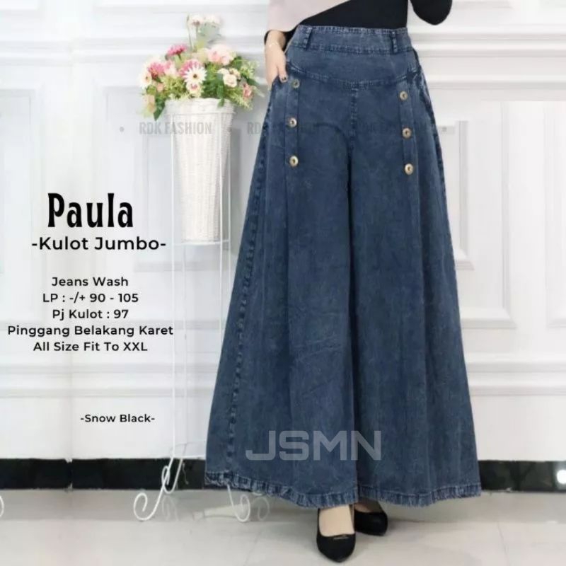 Kulot Jeans Paula, Celana Kulot Jeans Premium