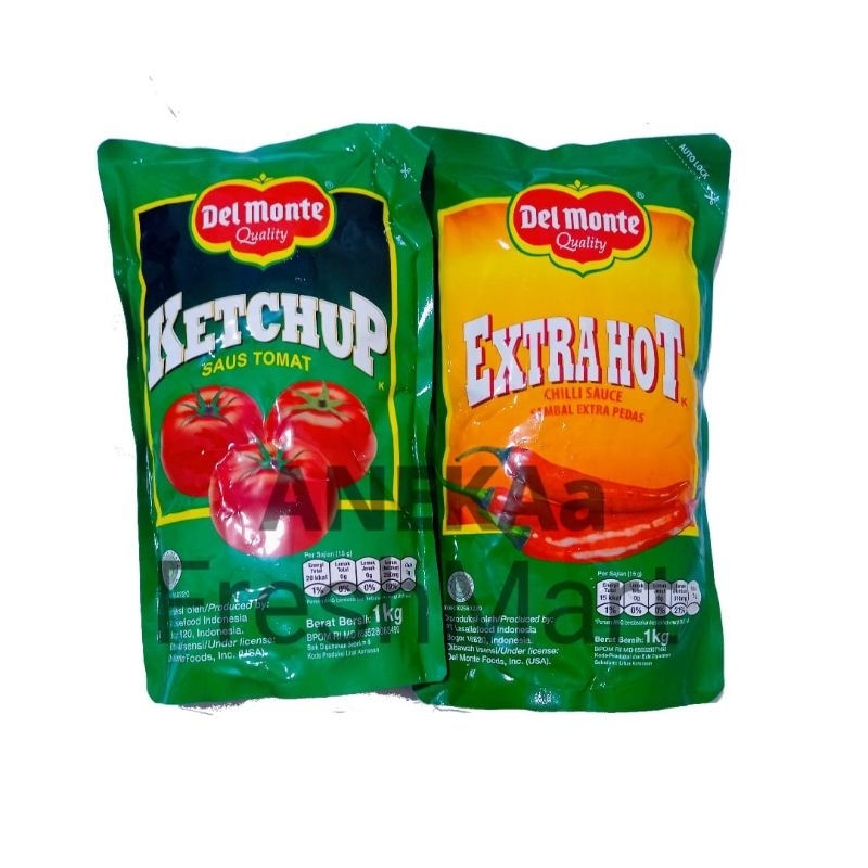 

DEL MONTE SAUS TOMAT/EXTRA HOT 1kg SAUS SAMBAL TOMATO SAUCE KEMASAN POUCH