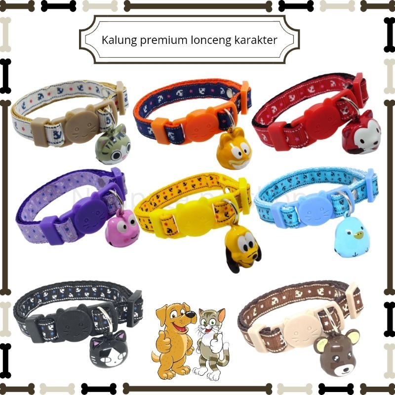 kalung kucing motif jangkar premium lonceng karakter/ kalung kucing lonceng karakter/ kalung