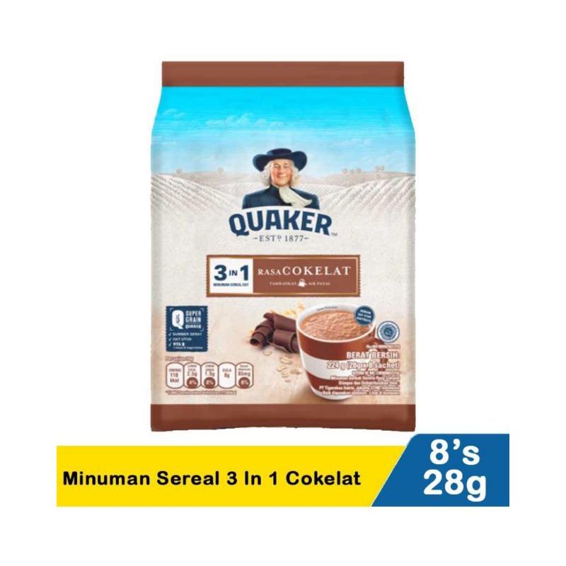 

Quaker Minuman Sereal 3 in 1 Cokelat isi 8X28g