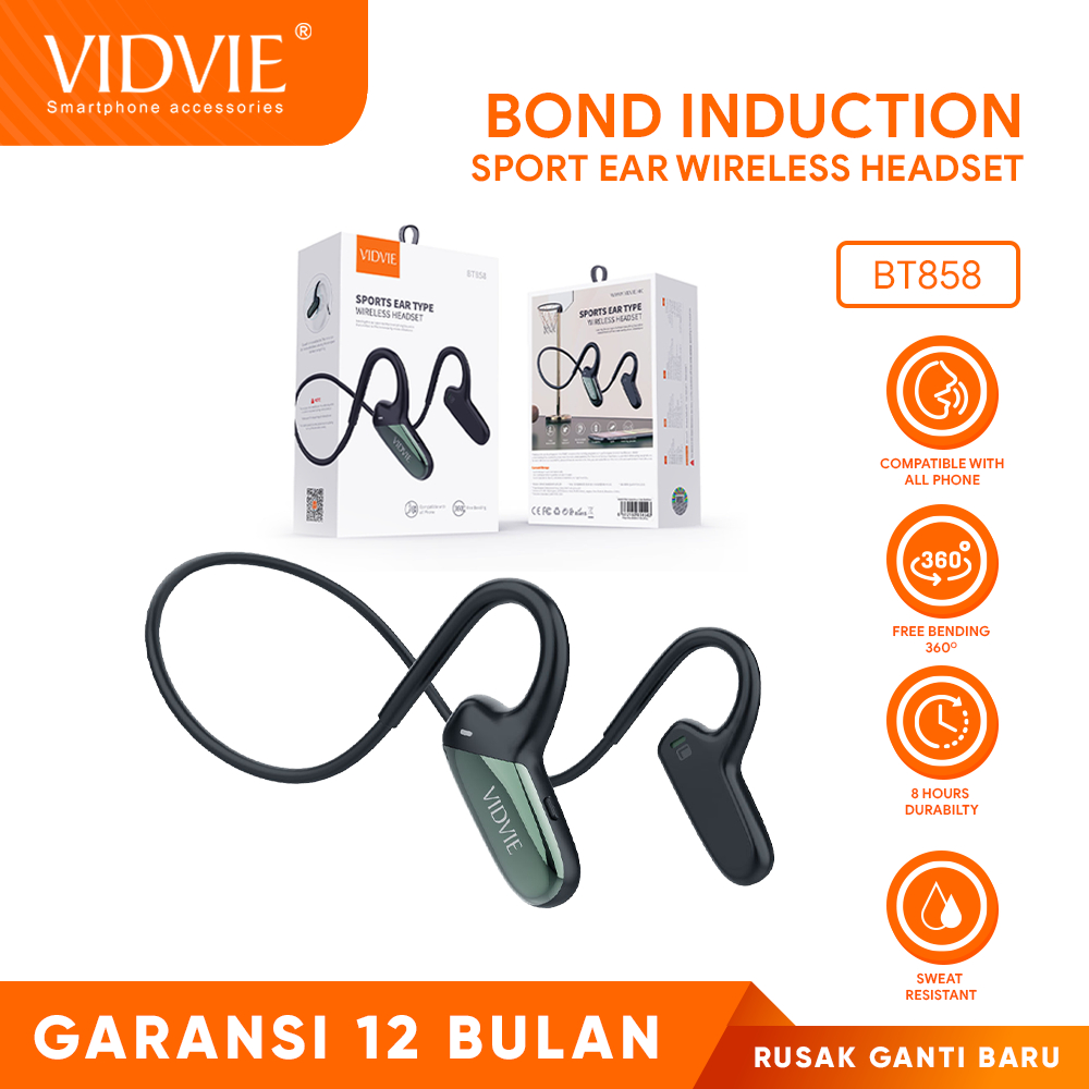 VIDVIE Earphone Bluetooth BT858 Sport Bond Induction Wireless Headset