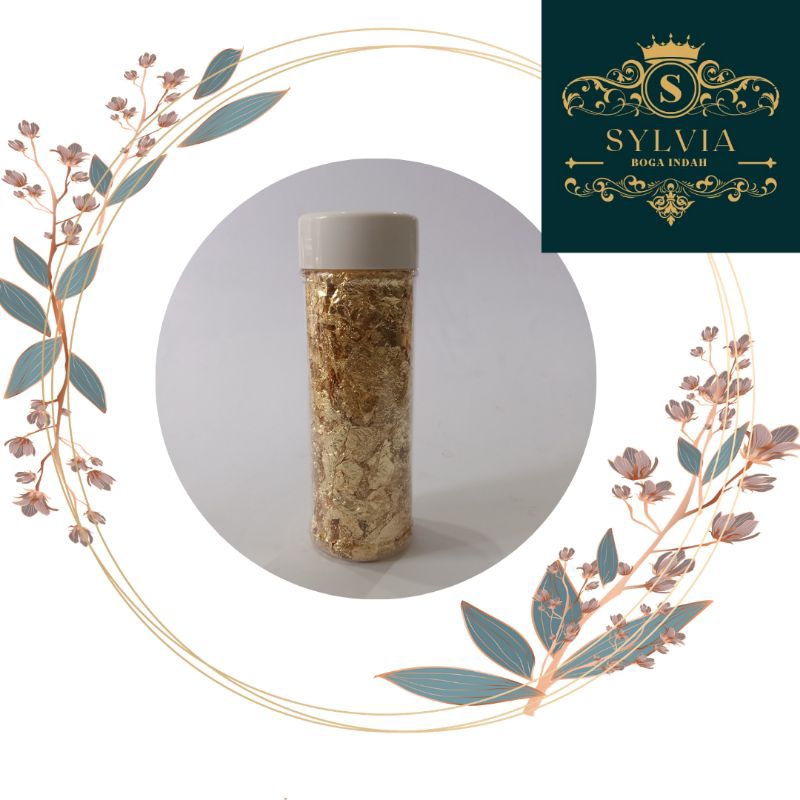 

Gold Leaf Crumb / Gold, Silver , Rose Gold Edible Flake 2 gr