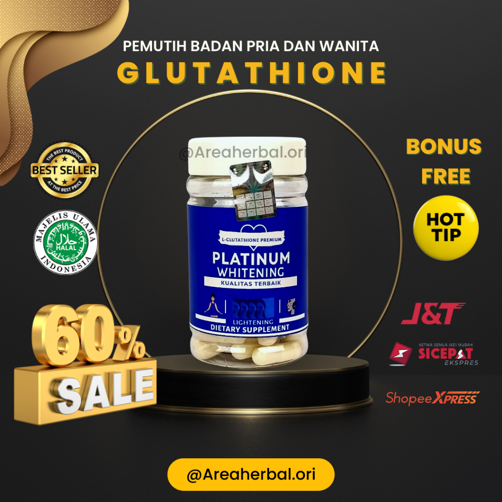 [BISA COD] PLATINUM WHITENING HIGH COLLAGEN HIGH GLUTATHIONE HIGH ORIGINAL Suplemen PEMUTIH BADAN AL