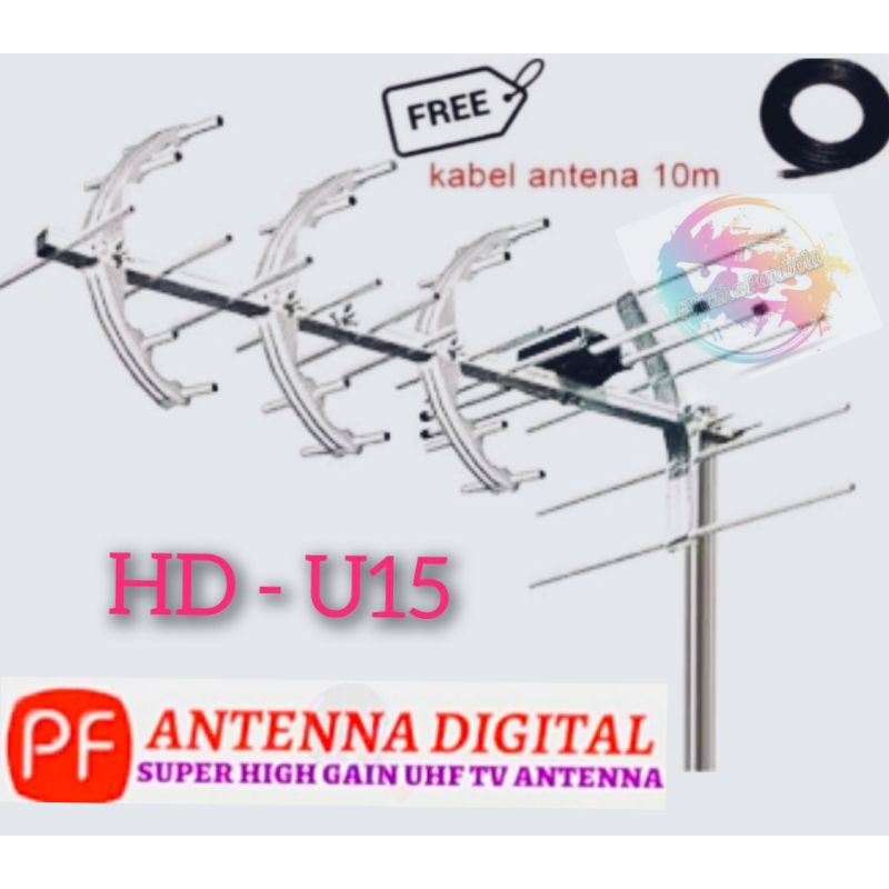 ANTENA DIGITAL PF HD U15 OUTDOOR ANTENNA U-15 free kabel