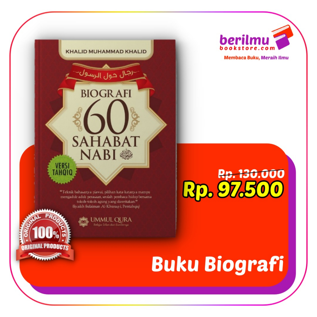 Buku Biografi 60 Sahabat Nabi | Buku Sirah Nabawiyah Inspirasi Sahabat Nabi | Hard Cover | 100% Buku