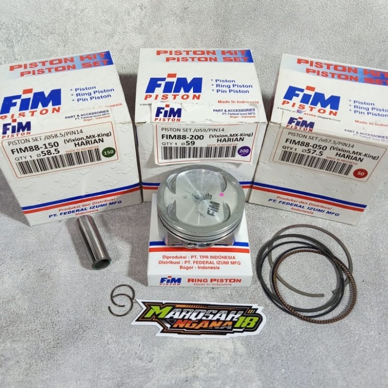 PISTON FIM88 VIXION MX-KING  PEN 14 SET DIAMETER 58 58,5 59 60  MARQSAH RACING