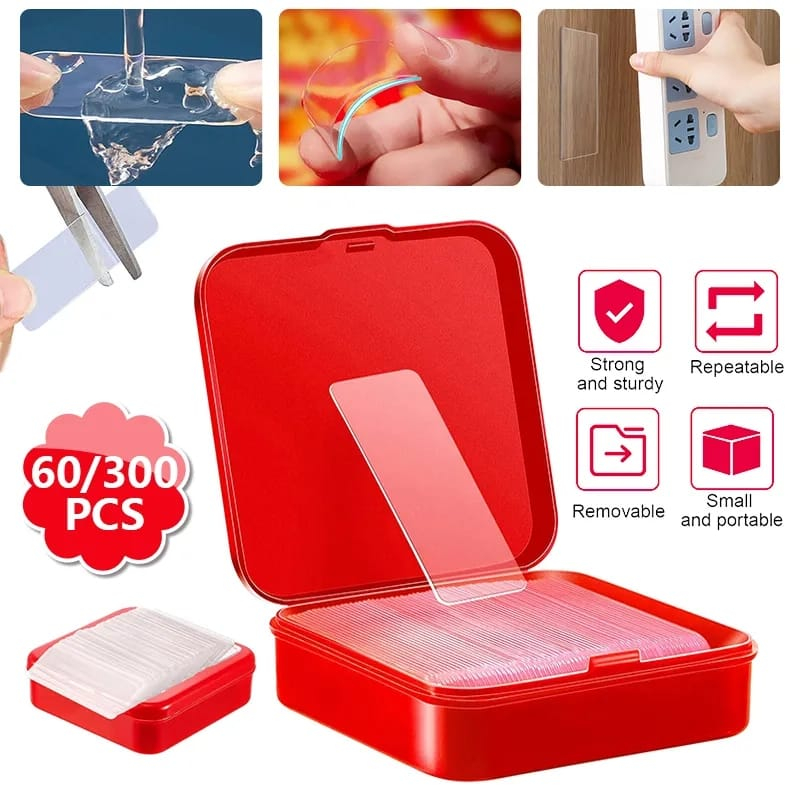 

DOUBLE TAPE MINI/ NANO TAPE ISI 60PCS BOX TRANSPARAN 2 SISI / LAKBAN MINI BENING 60 PCS SERBAGUNA