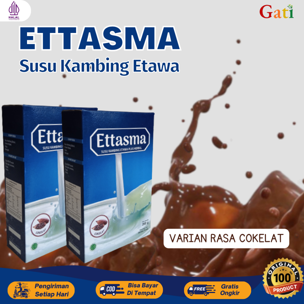 

Susu Kambing Bubuk Etawa Rasa Cokelat - Ettasma Susu Kambing Favorit 200gr