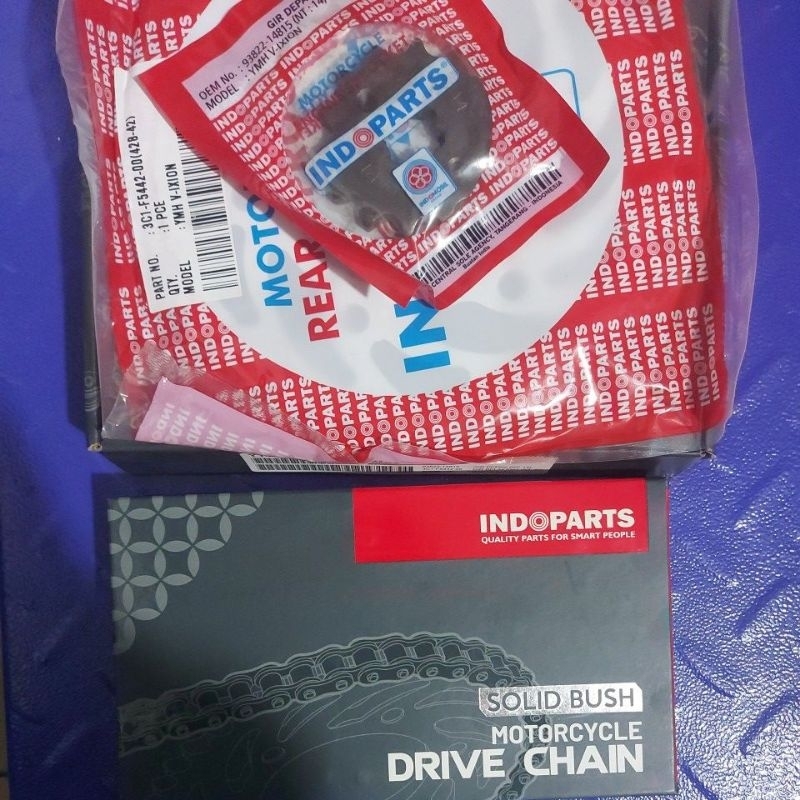 GIR PAKET INDOPART VIXION VIXION OLD / LAMAIsi dalam 1 Paket :Gear Depan : 14TGear Belakang : 42TRan
