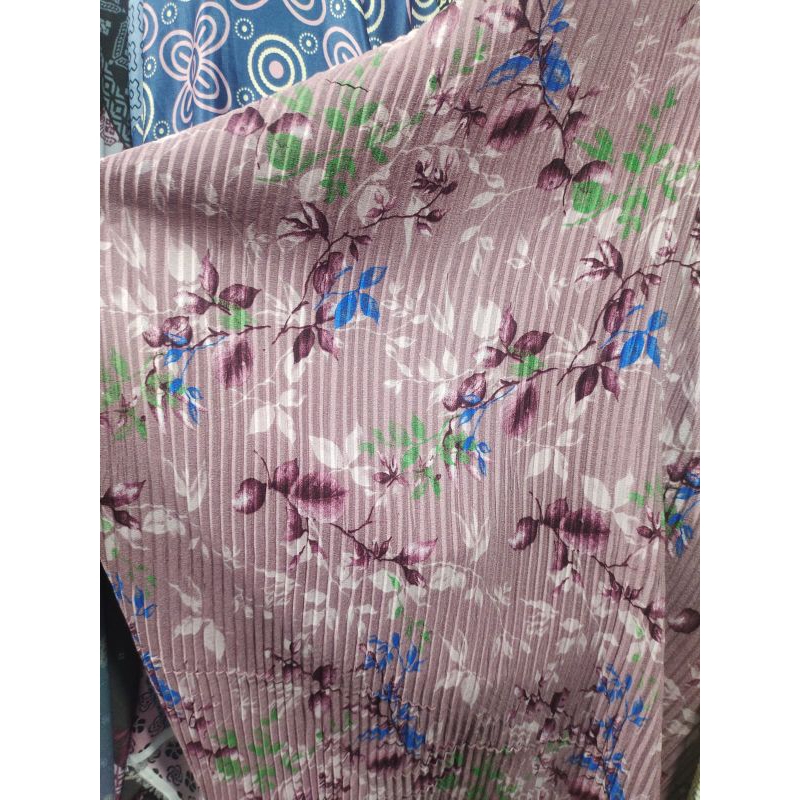 Bahan kain meteran Plisket motif St49Mdr harga per 0,5 meter