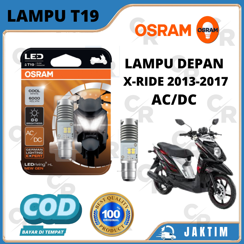 LAMPU BOHLAM DEPAN MOTOR X RIDE 2013-2017 LED OSRAM T19 AC/DC H6 ORIGINAL